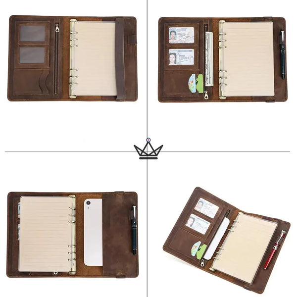 Personalisierbarer A5 Leder-Organizer — VOYAGEUR Notizbuch