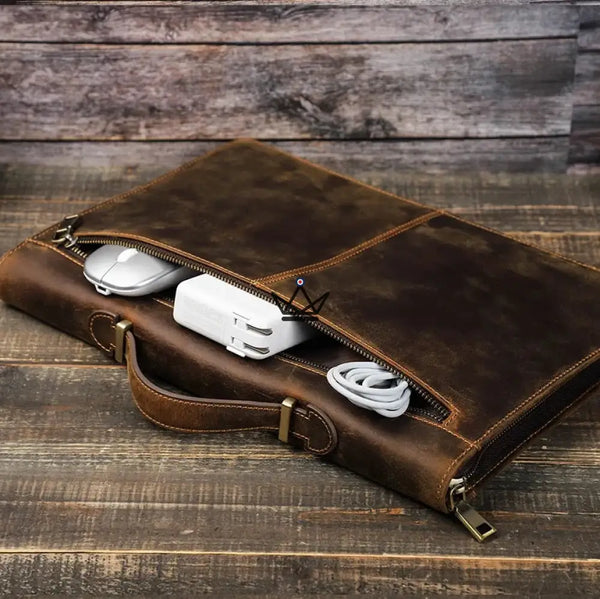 Housse Macbook en Cuir Personnalisable 13"-16" - Voyageur CODEX