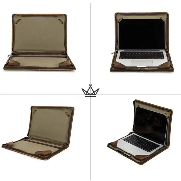 Housse Macbook en Cuir Personnalisable 13"-16" - Voyageur CODEX