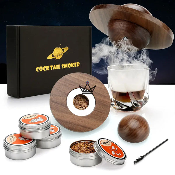 Kit de fuoir à cocktail – Fuoir bourbon et 4 saveurs de copeaux de Kit de fuoir à cocktail – Fuoir bourbon et 4 saveurs de copeaux de