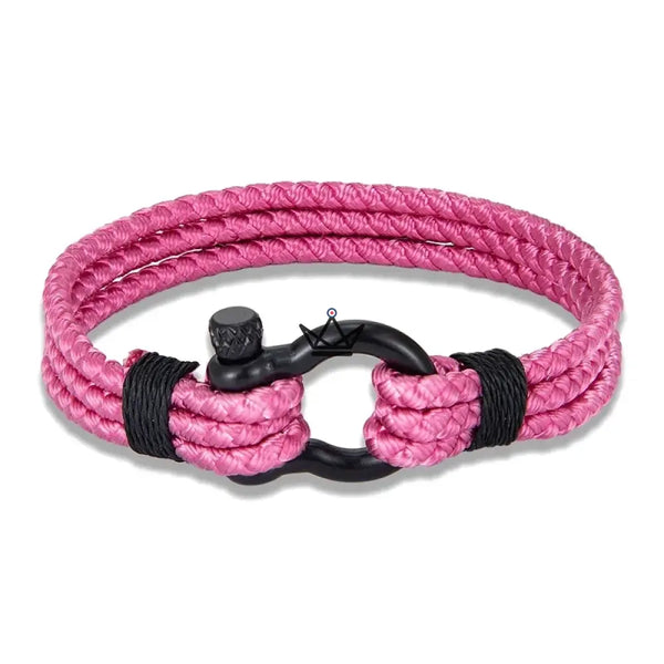 Bracelet cordage tressé à manille marine en acier noir - BOSCO - ["maj-desc","maj-filtre"] - bracelet - Cadeau, Noël, Anniversaire, Original, Fête des pères, fête des mères - Atelier Atypique