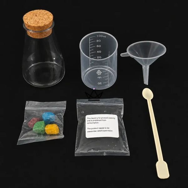 Magischer Kristallgarten in der Flasche, Chemie-Experiment — GERMINA