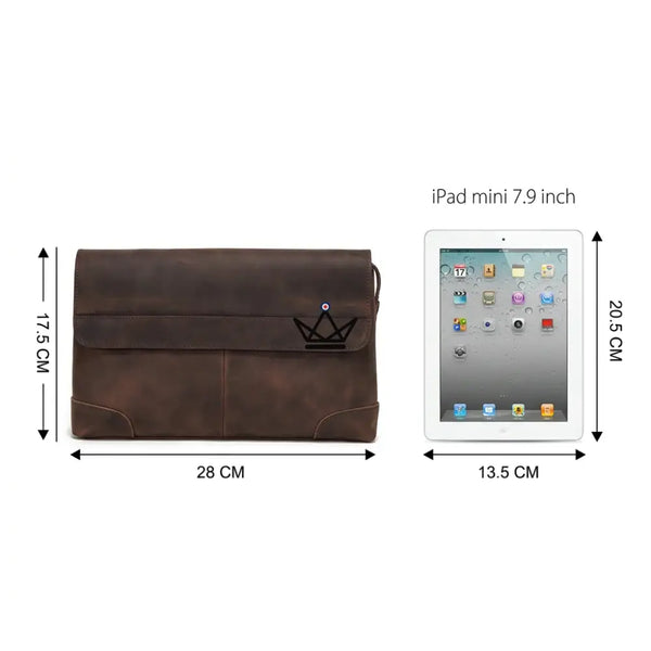 Pochette organiseur iPad mini en cuir personnalisable avec passe-main — Voyageur MANUSCRIT – 8/10