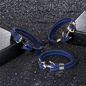 Bracelet Neptune Twins - Double Cordage Ancre - 3 Finitions 3 Tailles - ["maj-filtre"] - bracelet - Cadeau, Noël, Anniversaire, Original, Fête des pères, fête des mères - Atelier Atypique