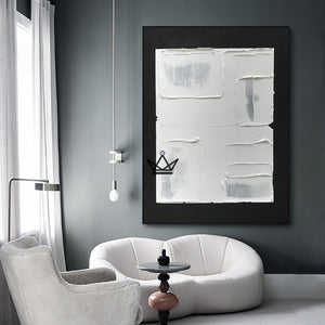 Peinture à l'huile sur toile XXL - Équilibre Monochrome - [] - toile - Cadeau, Noël, Anniversaire, Original, Fête des pères, fête des mères - Atelier Atypique