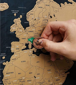 Carte du monde à gratter - 82.5 x 59.4 cm - ["cadeau-anniversaire","Objets Scientifiques"] - Objets Scientifiques - Cadeau, Noël, Anniversaire, Original, Fête des pères, fête des mères - Atelier Atypique
