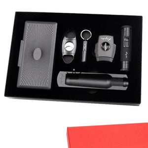 Pack Cigare Complet HADES — 7 Pièces Acier, Étui Gravure Laser Personnalisable | Cadeau Cigare - ["cadeau-entreprise","Cigare Personnalisable"] - Cave à cigare Custom - Cadeau, Noël, Anniversaire, Original, Fête des pères, fête des mères - Atelier Atypique
