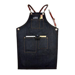 Tablier Barista KHEFI Toile & Lanières Cuir - 4 Configurations - ["maj-filtre"] - Tablier de cuisine - Cadeau, Noël, Anniversaire, Original, Fête des pères, fête des mères - Atelier Atypique